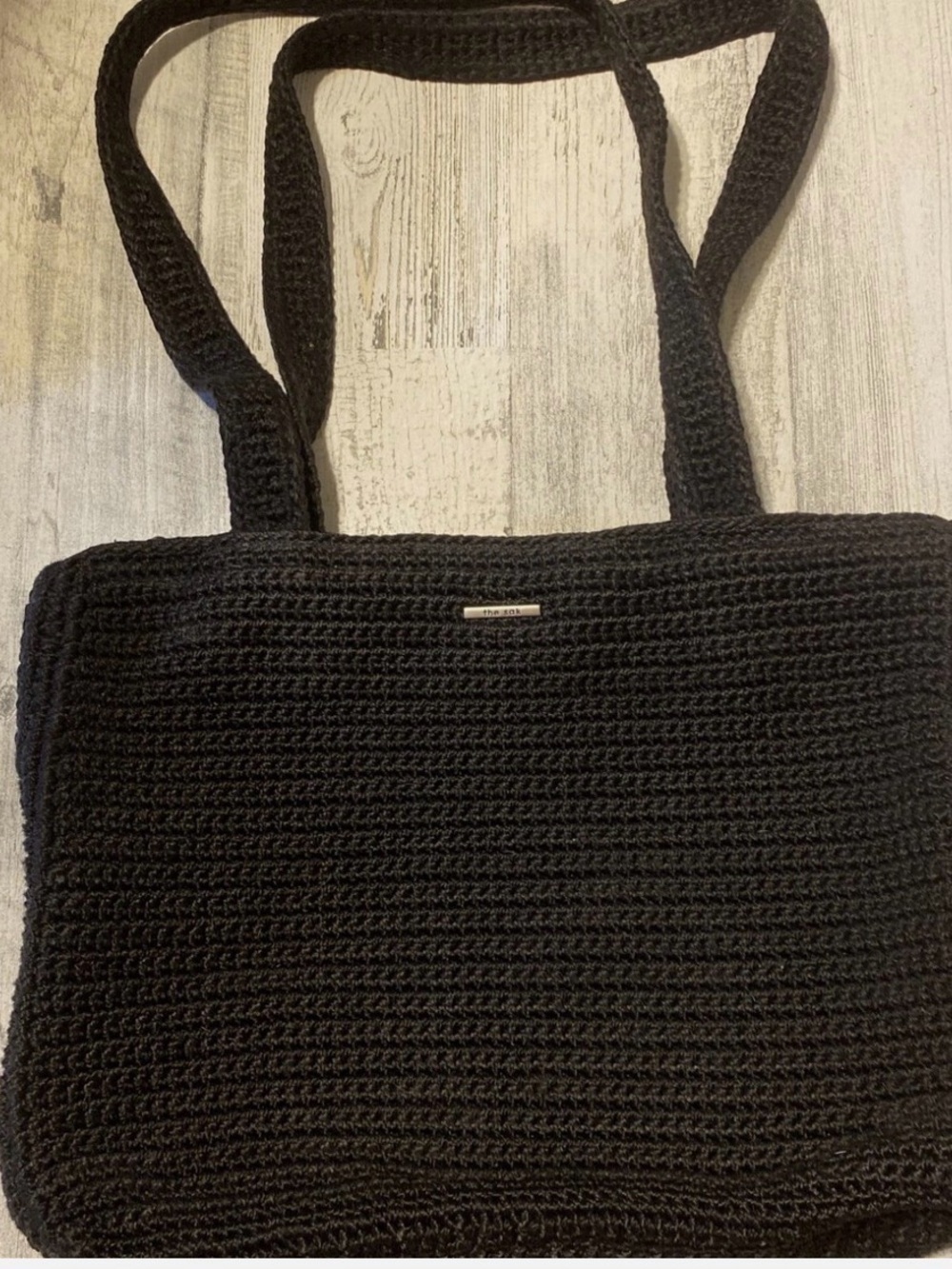 The Sak-Iconic Y2k Black Woven Shoulder Bag-Small Hole in Lining - Picture 2 of 5